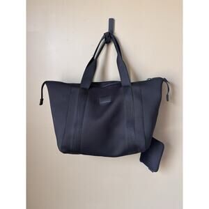 Dagne Dover Landon Carryall Duffle Bag Black Snap Zip Large Gym Neoprene